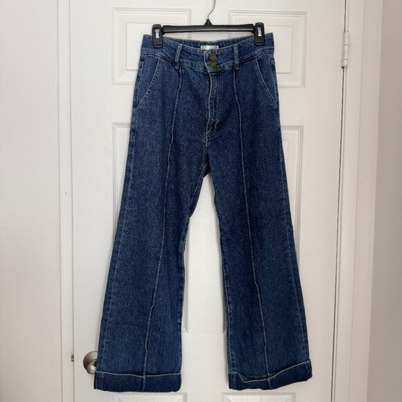 Frame Jeans 70s seamed high-rise straight-leg jeans Lago Di Como - Picture 2 of 6